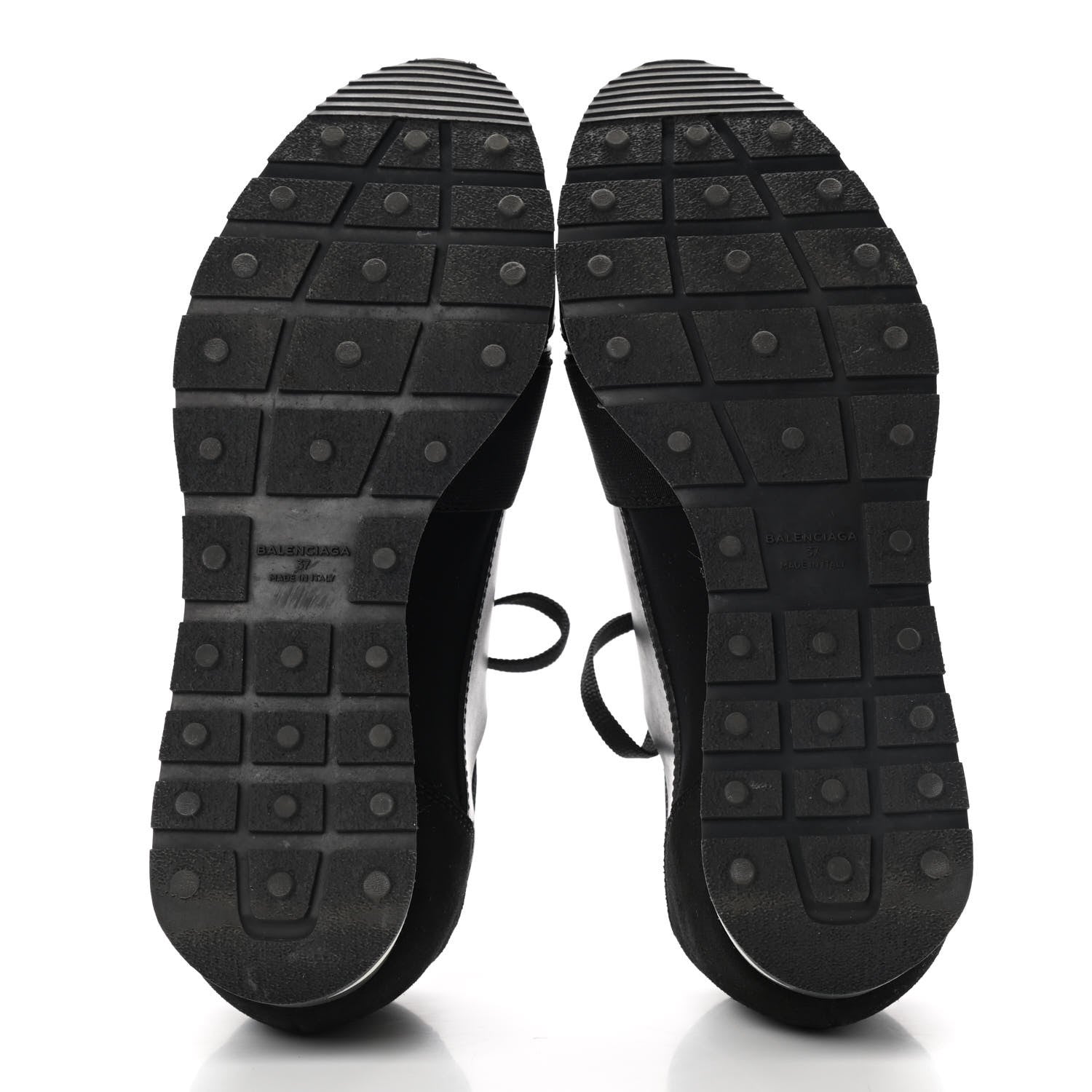 Balenciaga Mesh Calfskin Neoprene Suede Womens Race Runner Sneakers 37 Black 5 of 11