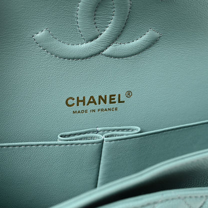 Chanel Caviar Quilted Medium Double Flap Light Blue 6 of 11