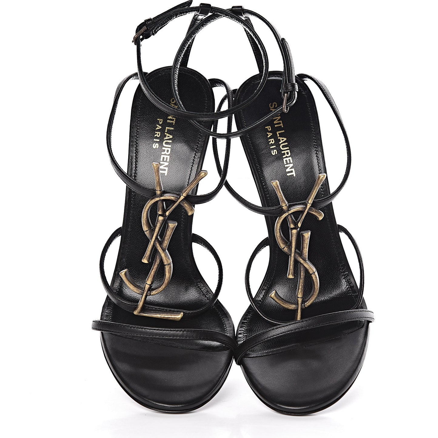 Sheepskin Cassandra Bamboo Logo 110 Ankle Strap Sandals 40 Black