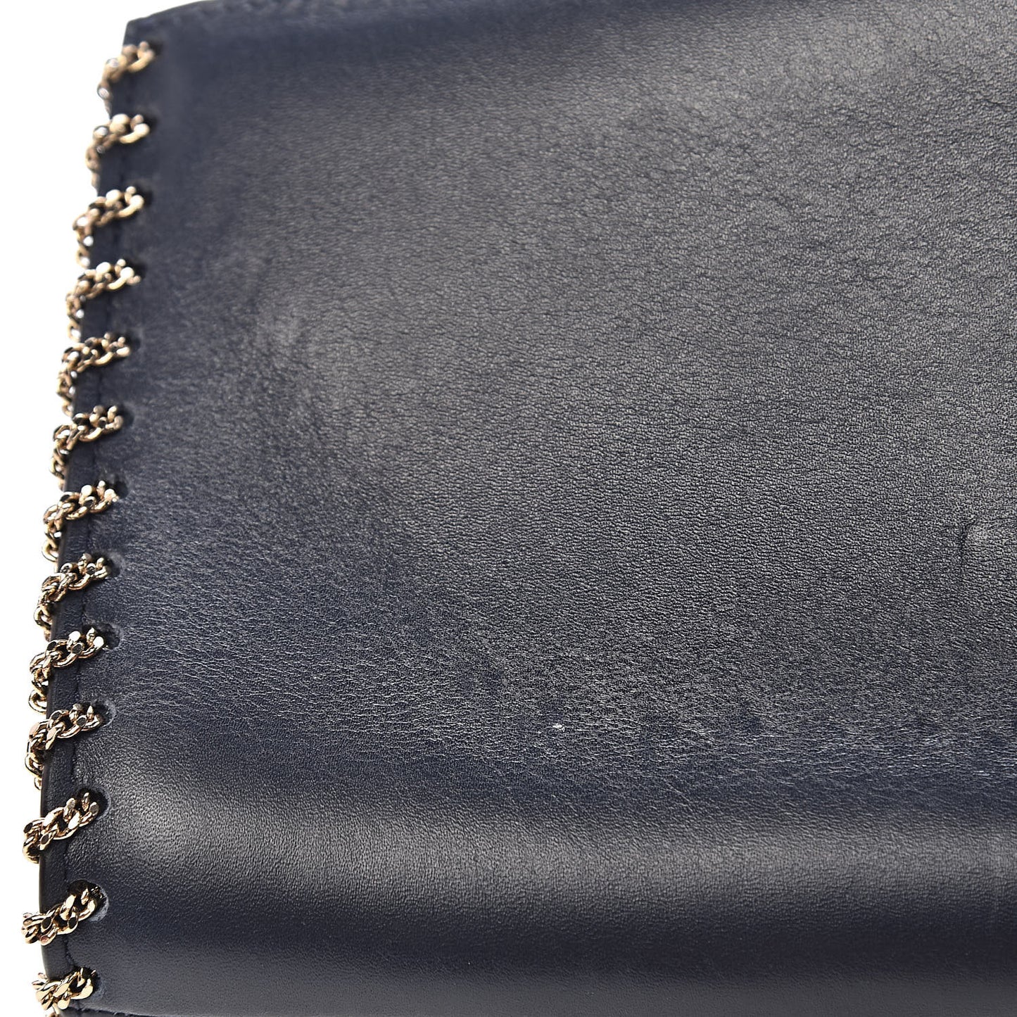 Vitello Groumette Demilune Chain Clutch Marine