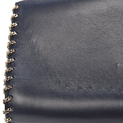 Valentino Garavani Vitello Groumette Demilune Chain Clutch Marine 7 of 12
