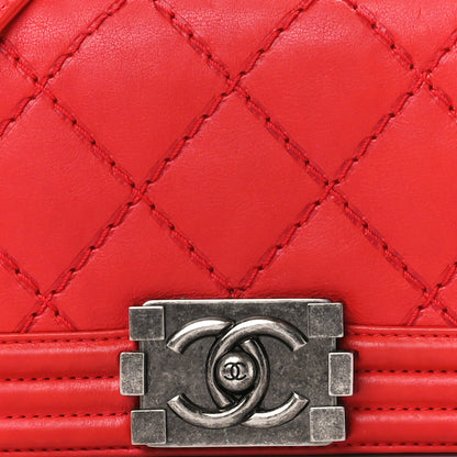Chanel Calfskin Double Stitch Small Boy Flap Red 8 of 10