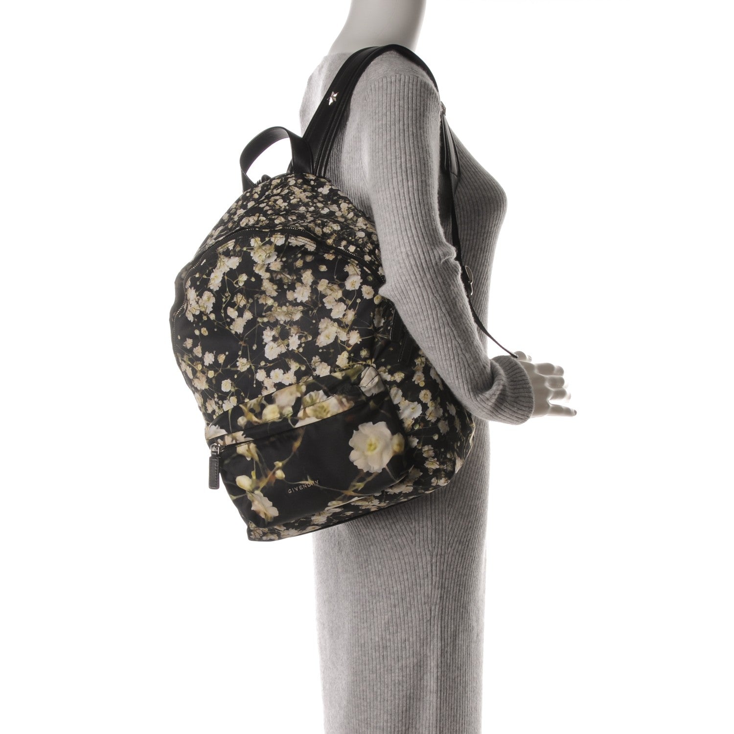 Givenchy Nylon Calfskin Baby's Breath Print Backpack Black 2 of 7