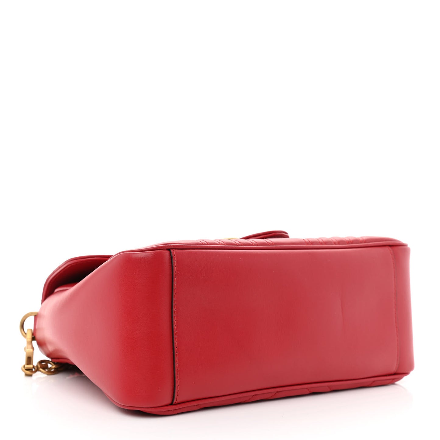 Calfskin Matelasse Small GG Marmont Top Handle Shoulder Bag Hibiscus Red