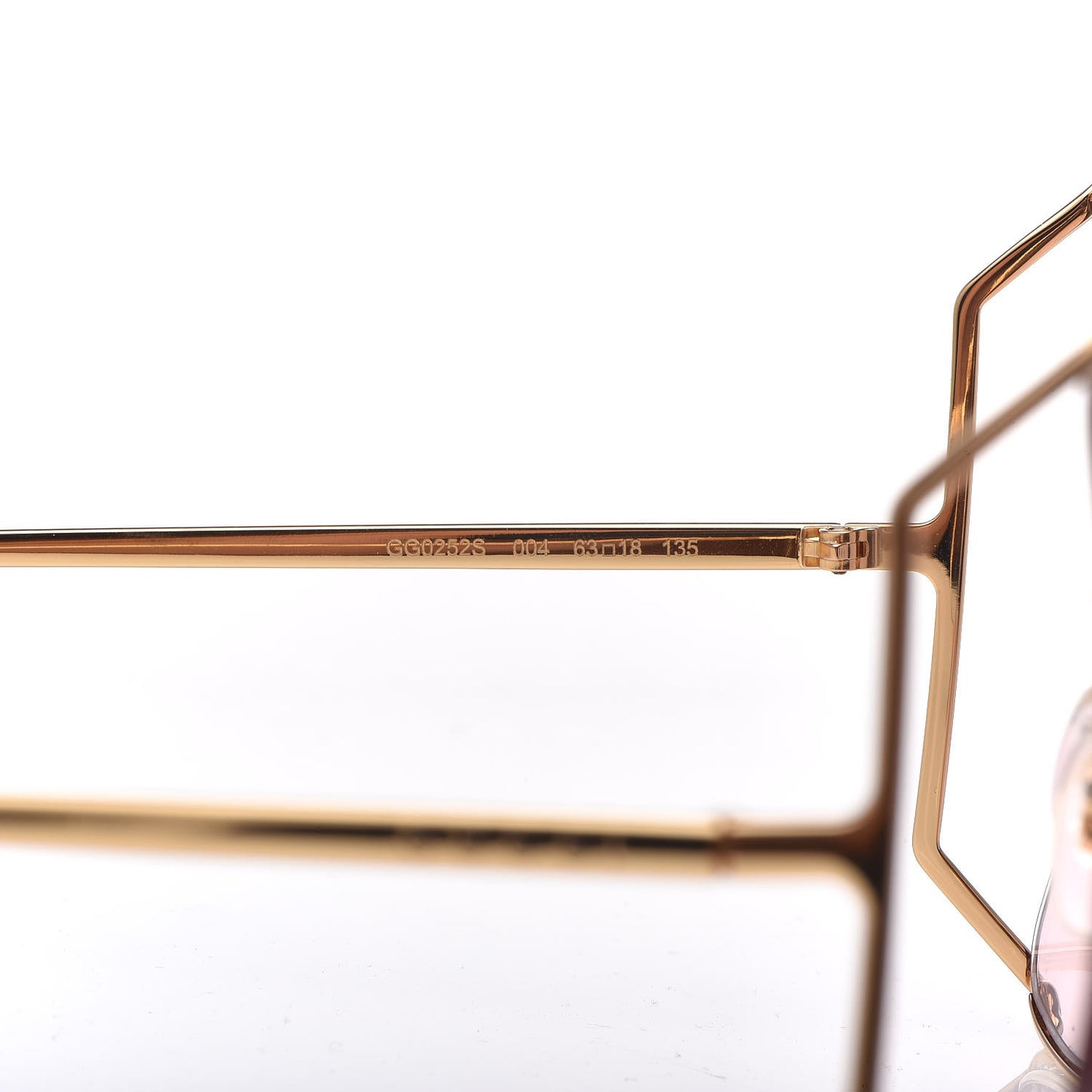 Metal Oversized Round Sunglasses GG0252S Gold Pink