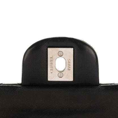 Chanel Lambskin Camellia Stitched Medium Double Flap Black 6 of 9