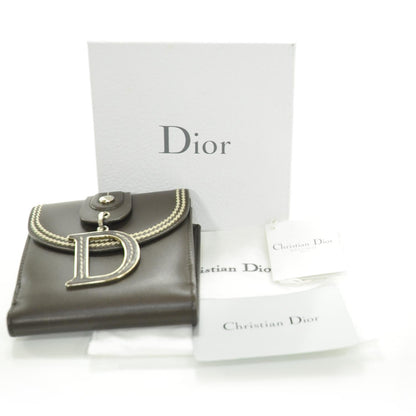 Christian Dior Leather Detective Charm Wallet Brown 4 of 7