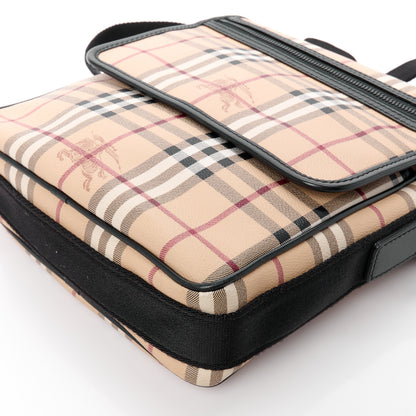 Burberry Haymarket Check Zip Messenger Bag Black 9 of 9