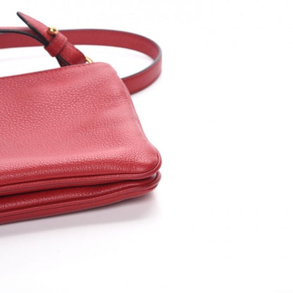 Prada Vitello Phenix Double Zip Crossbody Bag Scarlatto 8 of 10