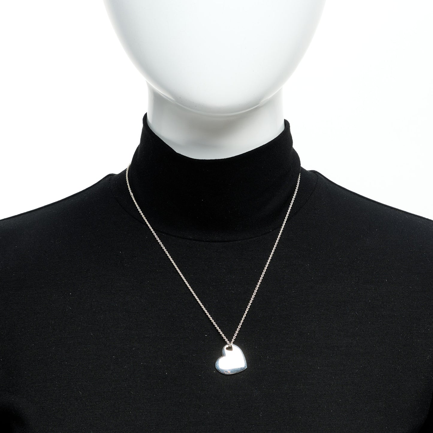 Sterling Silver Heart Cutout Pendant Necklace