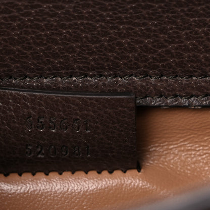 Gucci Monogram Jumbo GG Textured Dollar Calfskin Mini Diana Tote Bag Camel Ebony New Acero 7 of 10