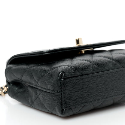 Chanel Iridescent Caviar Quilted Extra Mini Coco Handle Flap Black 10 of 12