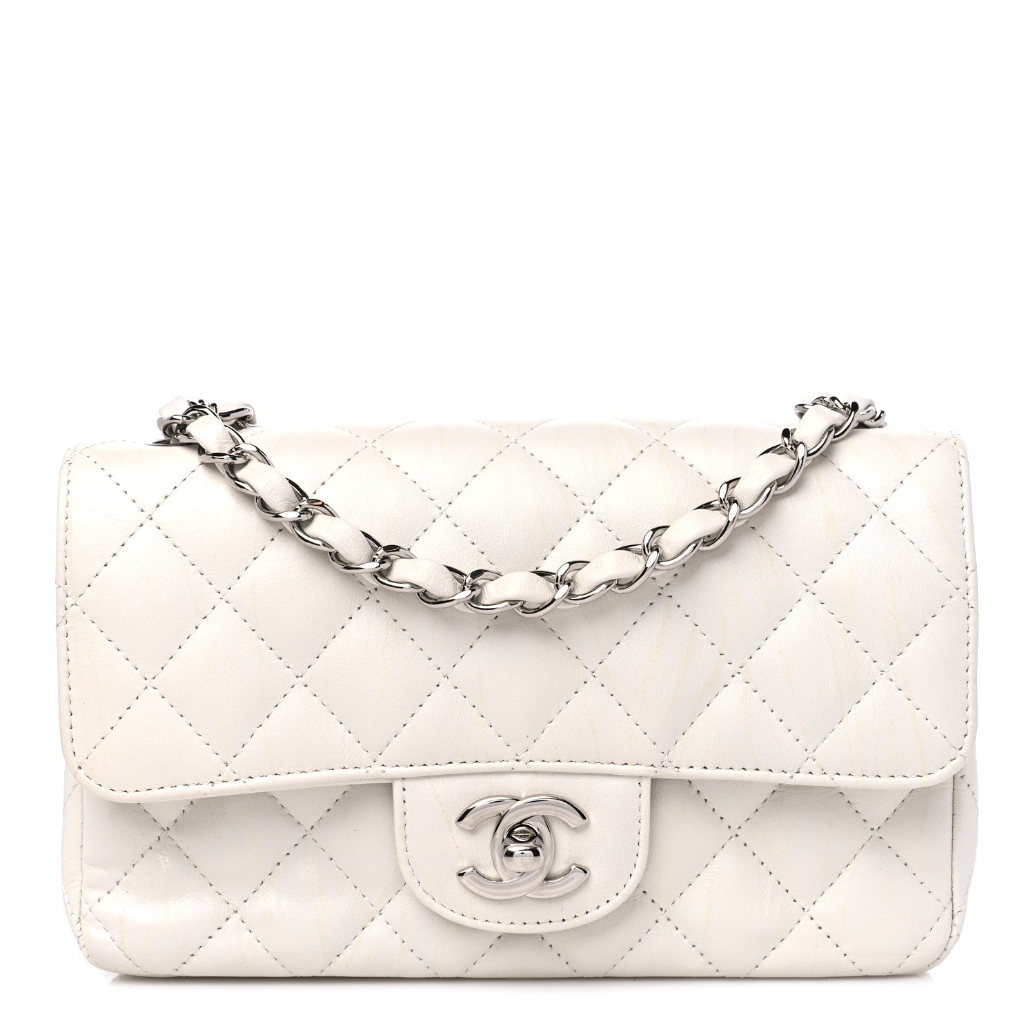 Chanel Calfskin Quilted Mini Rectangular Flap White 1 of 13