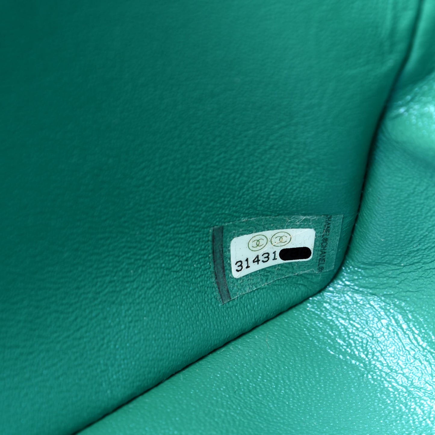 Iridescent Lambskin Quilted Mini Top Handle Rectangular Flap Green