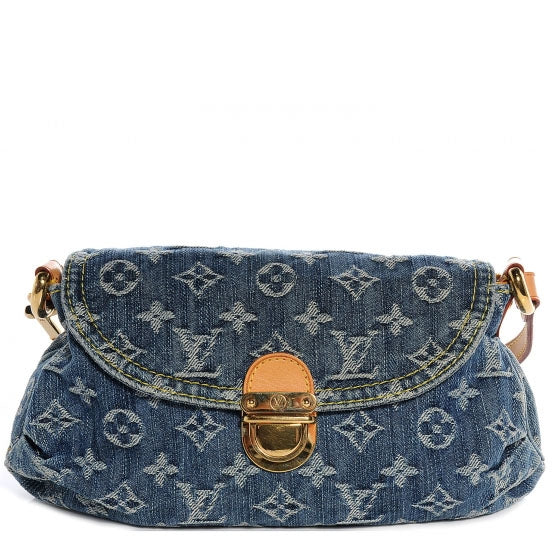 Monogram Denim Mini Pleaty Blue