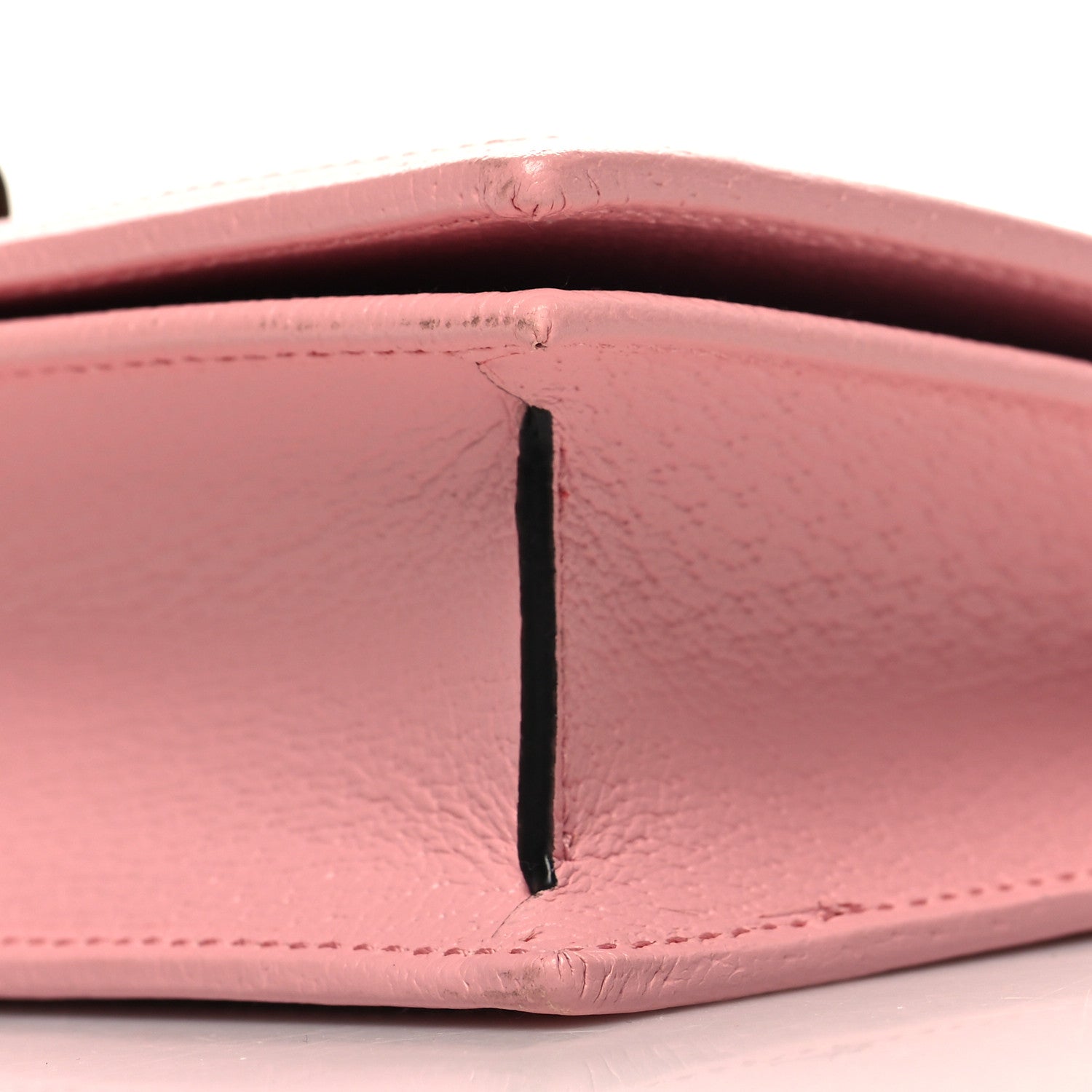Gucci Textured Dollar Calfskin Diana Chain Wallet Wild Rose 10 of 10