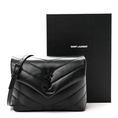 Saint Laurent Calfskin Y Quilted Monogram Monochrome Toy Loulou Crossbody Bag Black Black 11 of 11