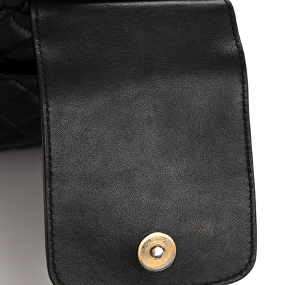 Chanel Glazed Calfskin Quilted Double Pocket Crossbody Flap Black 11 of 15