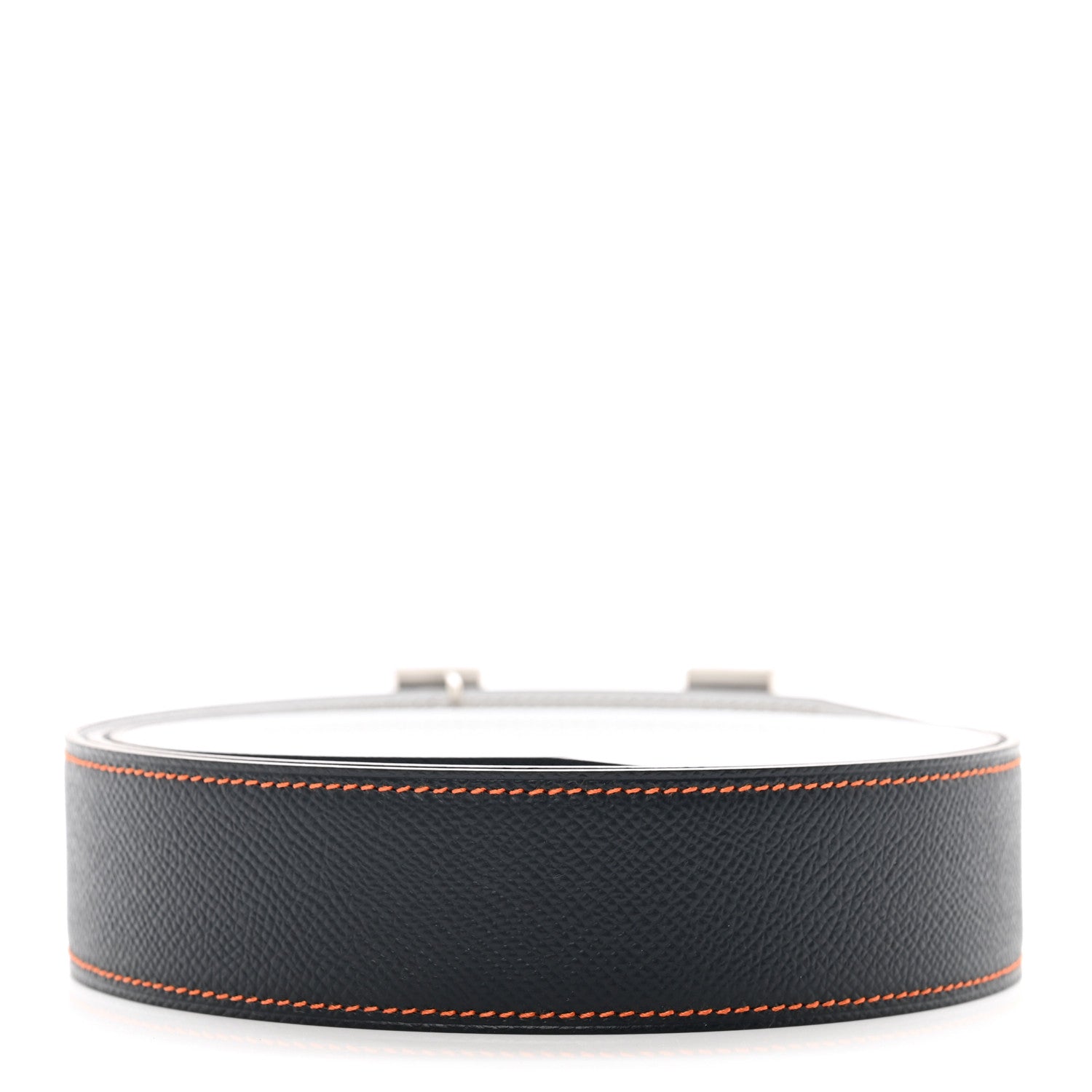 Hermes Epsom 38mm H Belt 110 Bleu Indigo White Orange 2 of 6