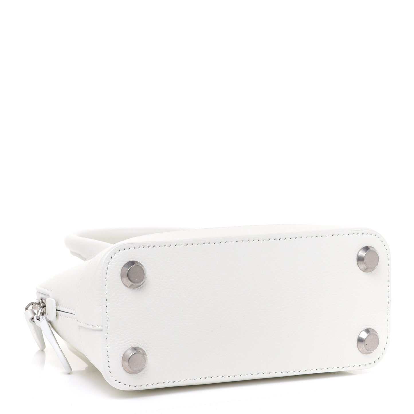 Grained Calfskin XXS Ville Top Handle Bag White Black