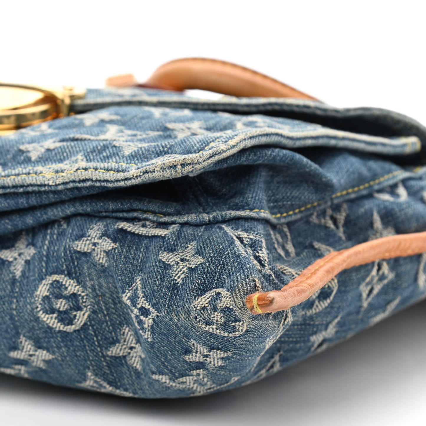 Monogram Denim Sac Plat Blue