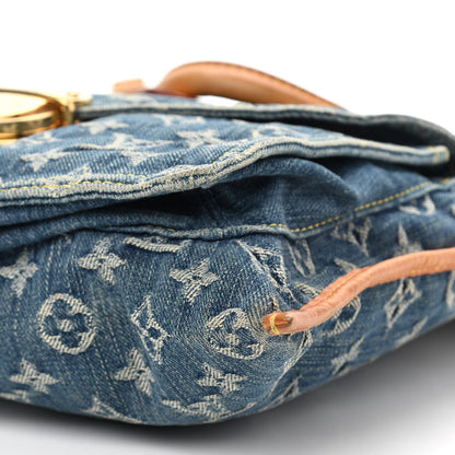 Louis Vuitton Monogram Denim Sac Plat Blue 10 of 14