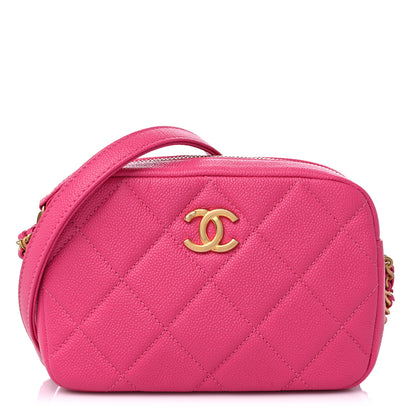 Chanel Shiny Caviar Quilted Chain Melody Camera Bag Fuchsia 1 of 10