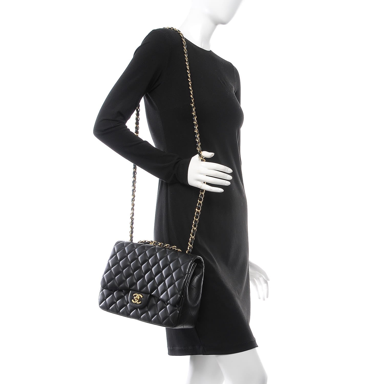 Chanel Lambskin Quilted Jumbo Single Flap Black 3 of 9