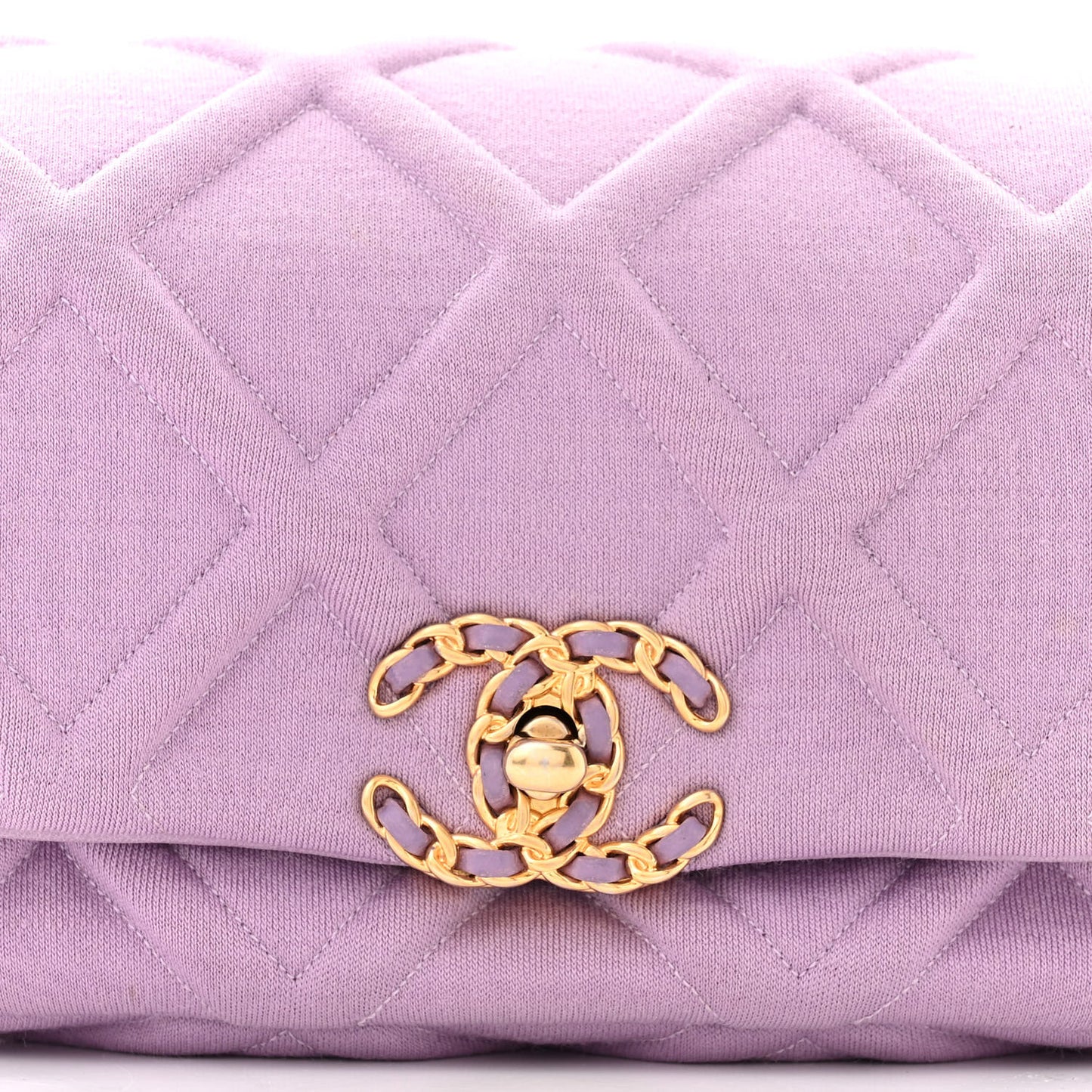 Jersey Quilted Chanel 19 Waist Bag Purple