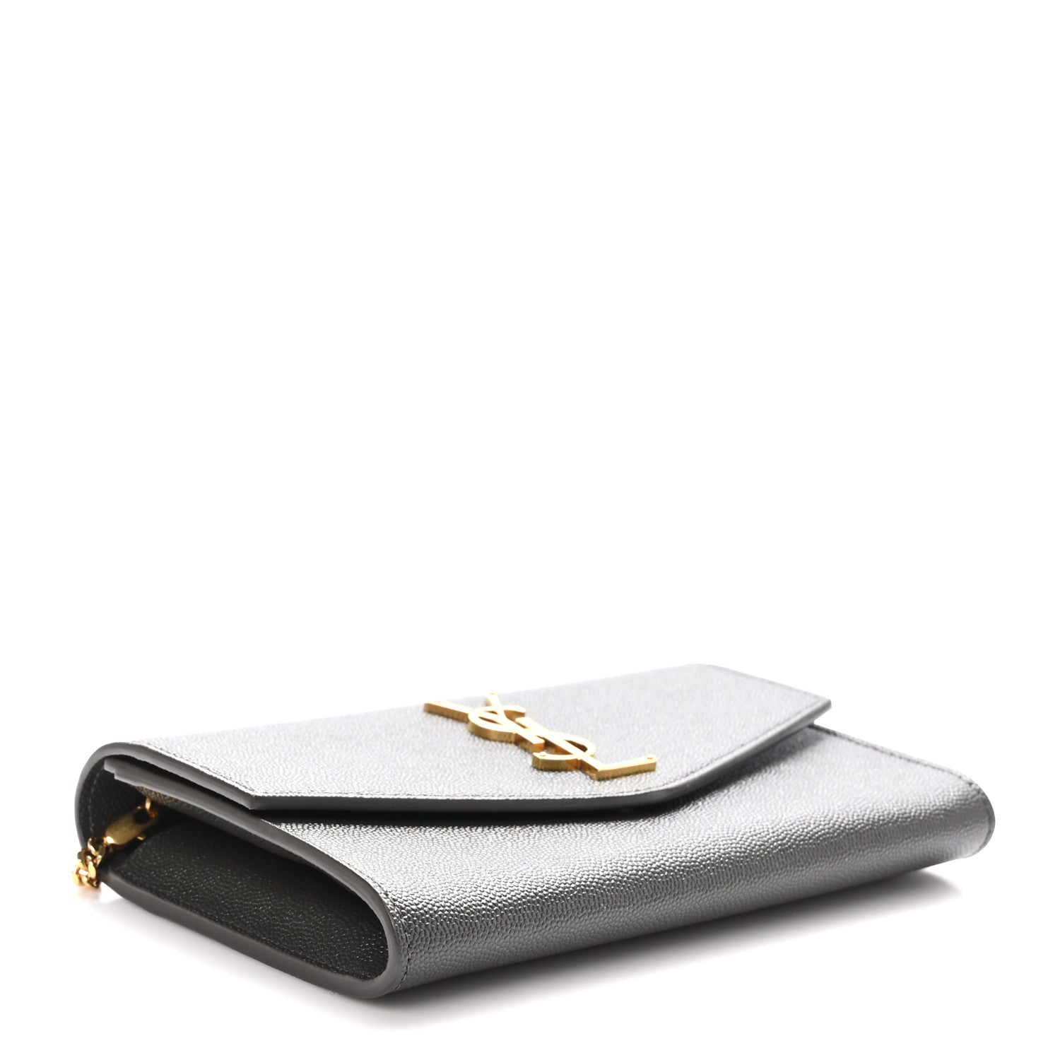 Saint Laurent Grain De Poudre Uptown Chain Wallet Pebble 4 of 11