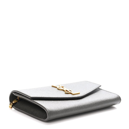 Saint Laurent Grain De Poudre Uptown Chain Wallet Pebble 4 of 11