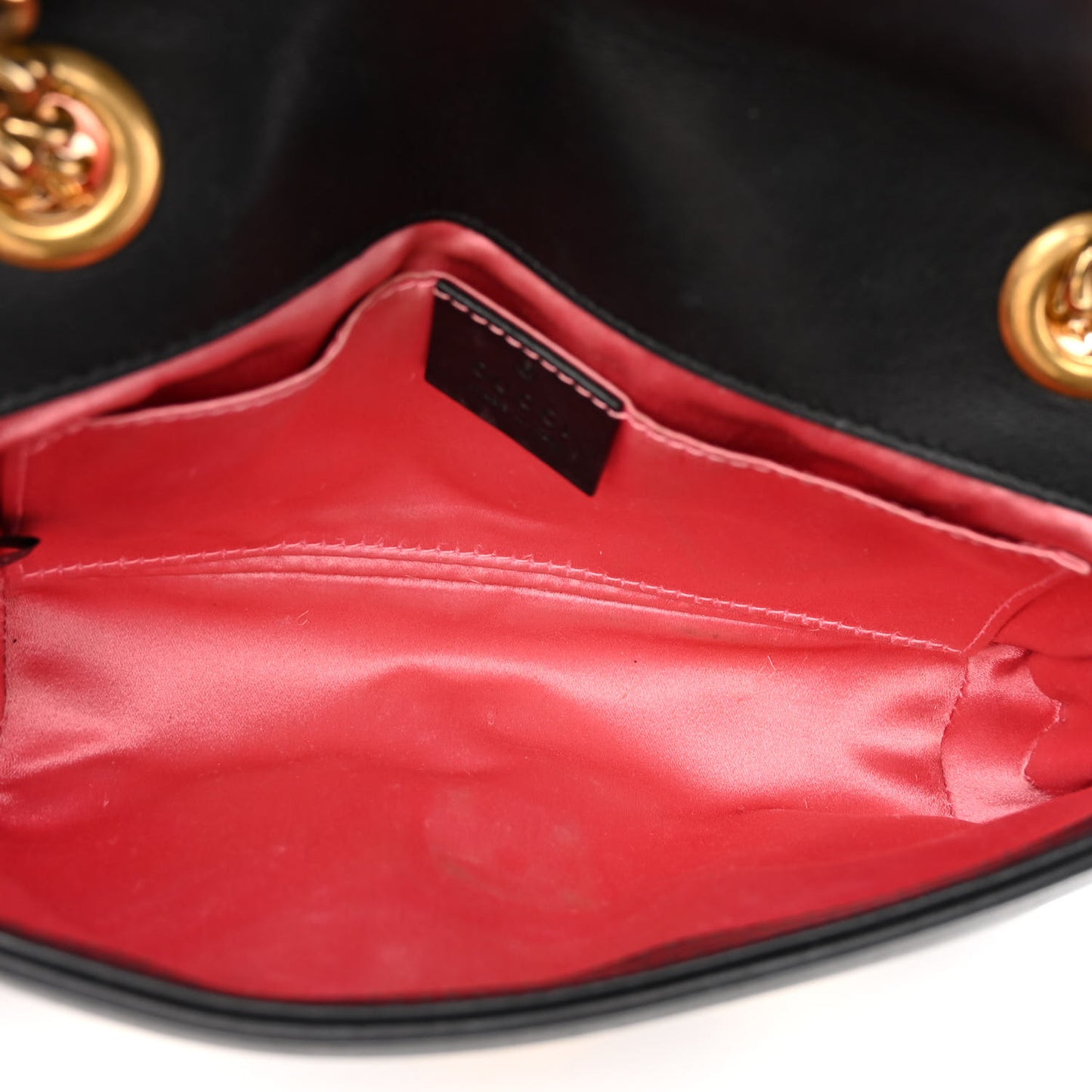 Calfskin Matelasse Mini GG Marmont Shoulder Bag Black White