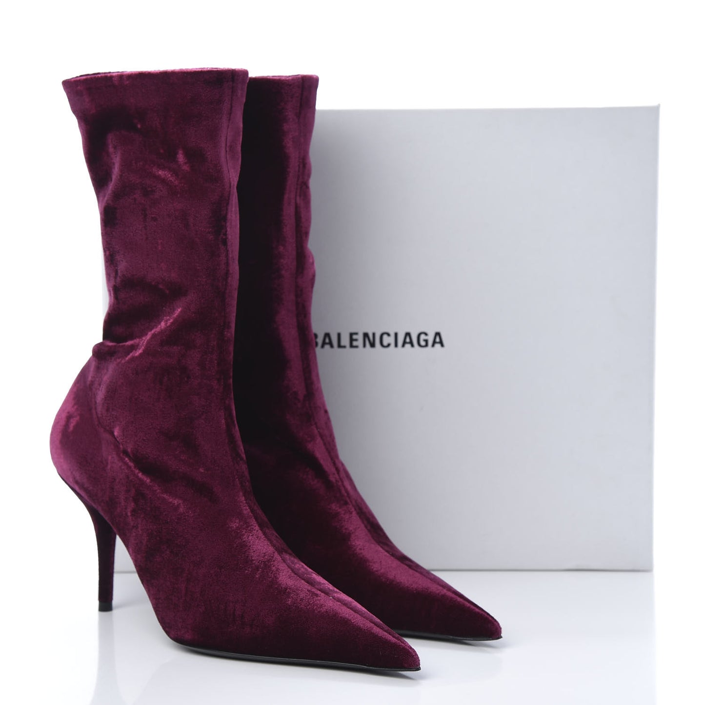 Velvet Extreme Pointed Toe Knife Booties 41 Bordeaux
