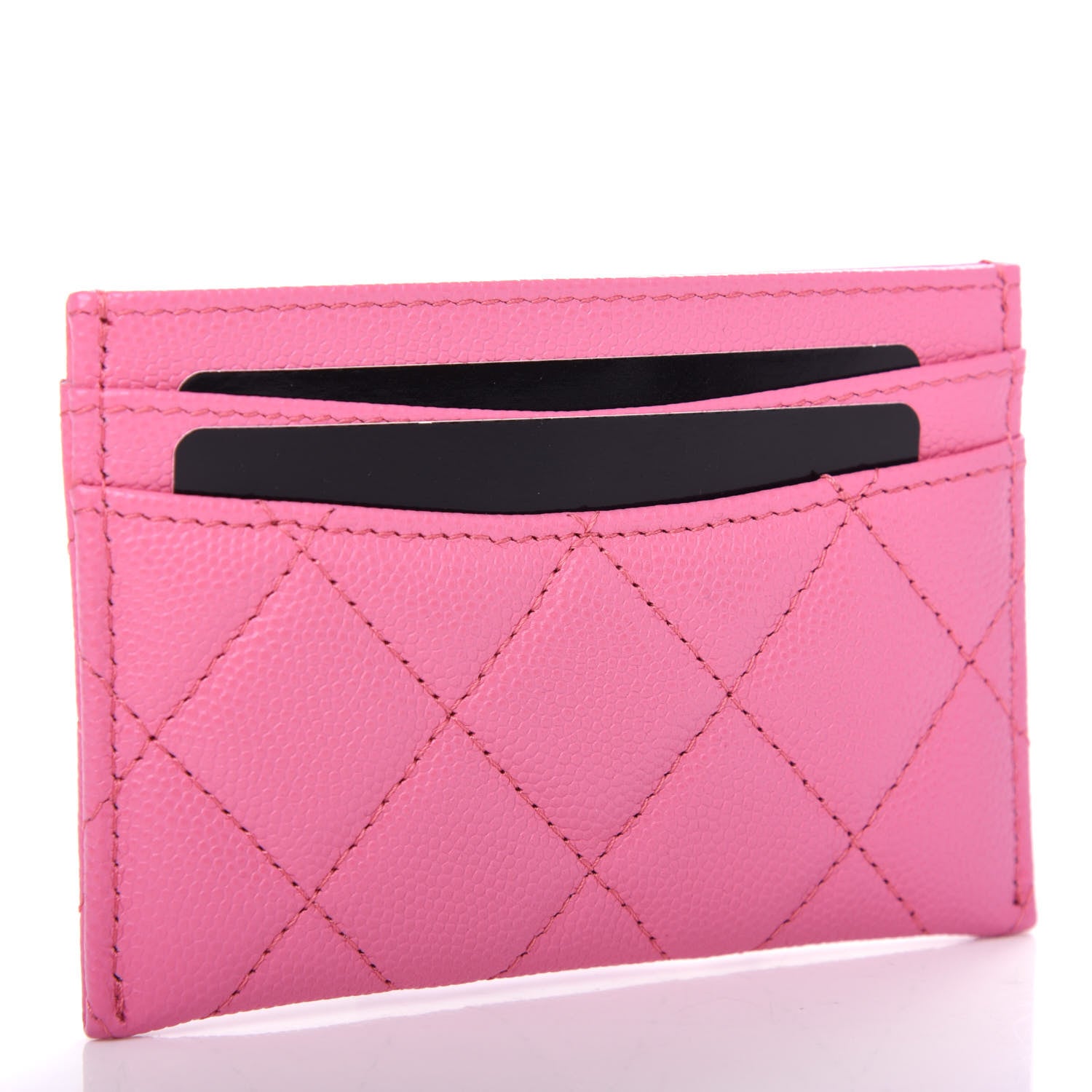 Chanel Caviar Quilted Card Holder Pink 3 of 9