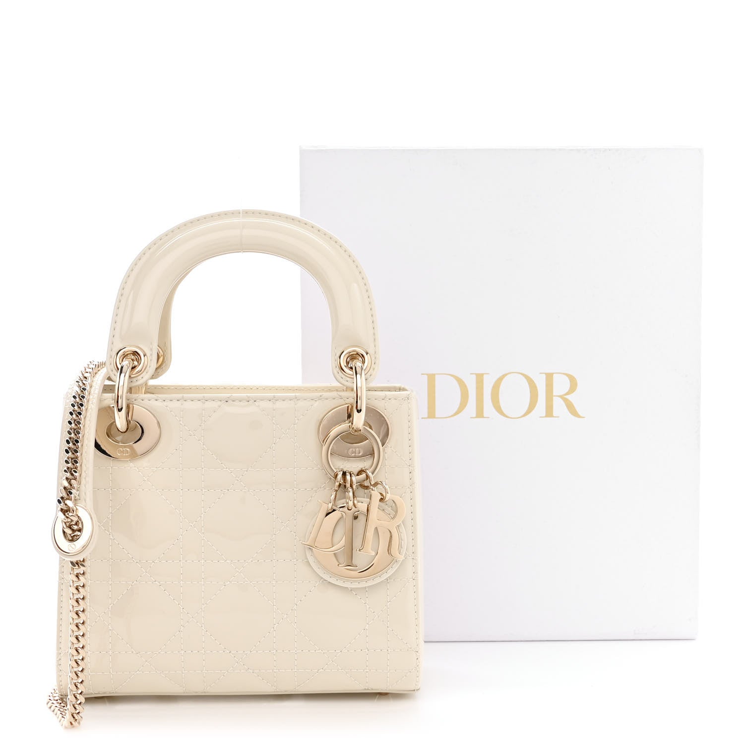 Christian Dior Patent Cannage Mini Lady Dior Latte 11 of 11