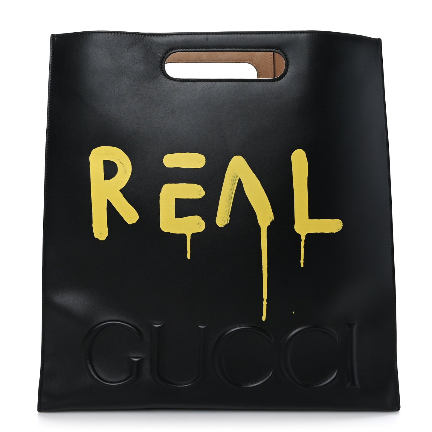 Calfskin GucciGhost Real Large XL Tote Black Yellow