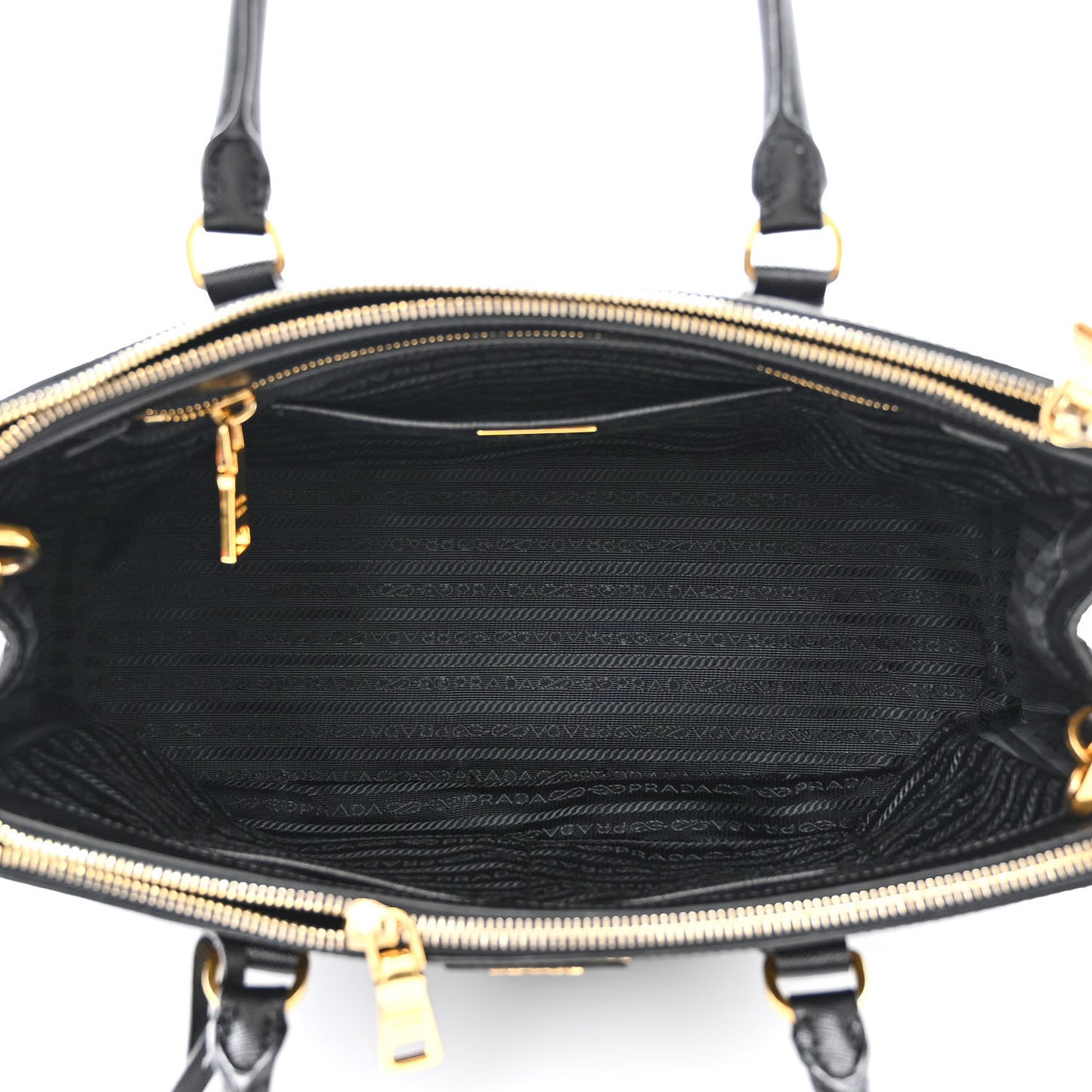 Saffiano Medium Galleria Double Zip Tote Black