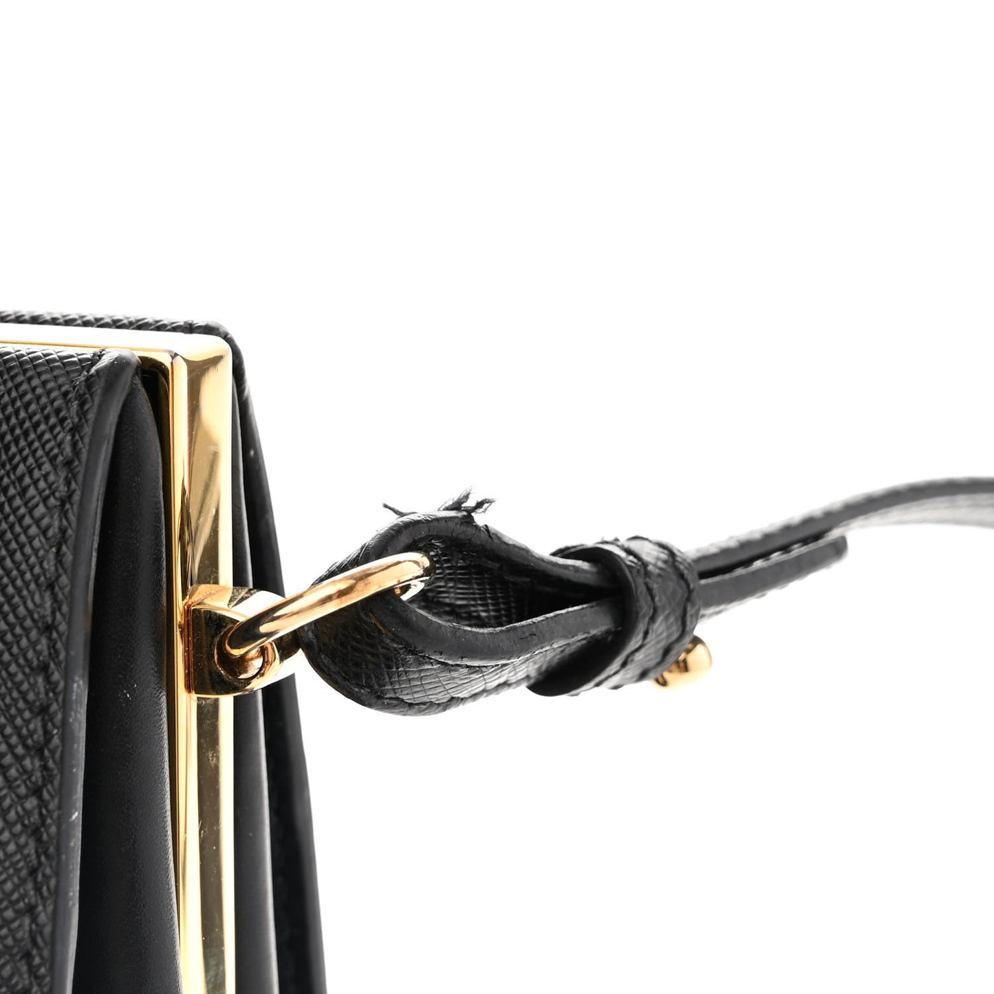Saffiano City Calfskin Light Frame Bag Black