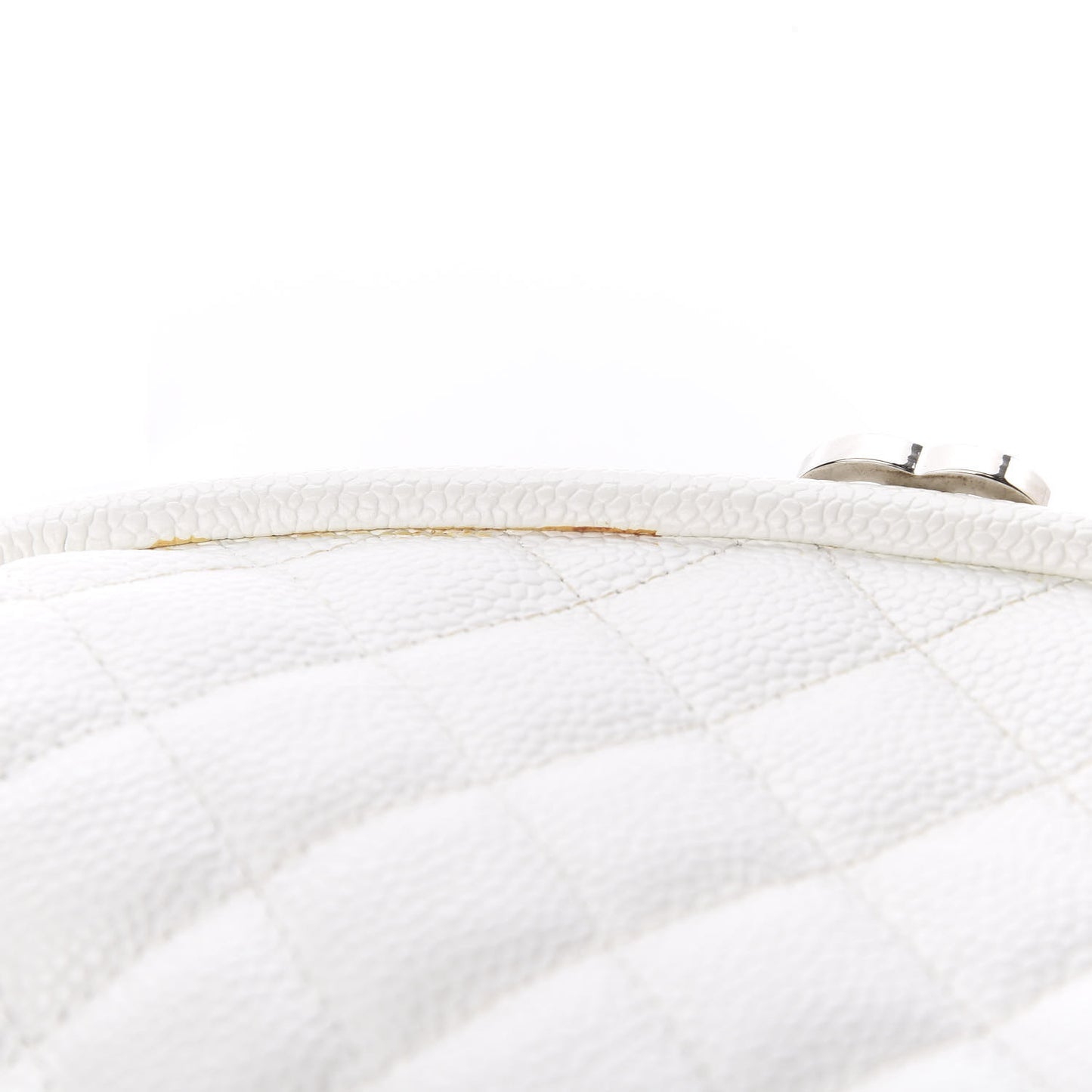 Caviar Quilted Timeless Clutch White