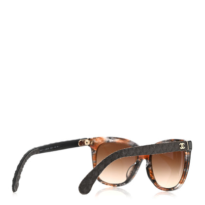 Chanel Acetate Denim Quilted CC Sunglasses 5343-A Brown 4 of 8