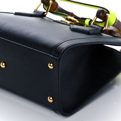 Gucci Wonka Grain Calfskin Mini Diana Tote Bag Black Yellow Fluo 10 of 10