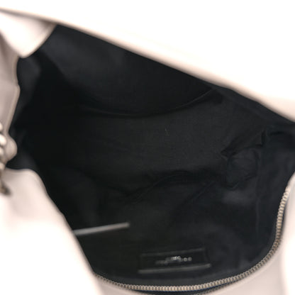 Saint Laurent Lambskin Quilted Medium Loulou Puffer Monogram Chain Satchel Blanc Vintage 5 of 15