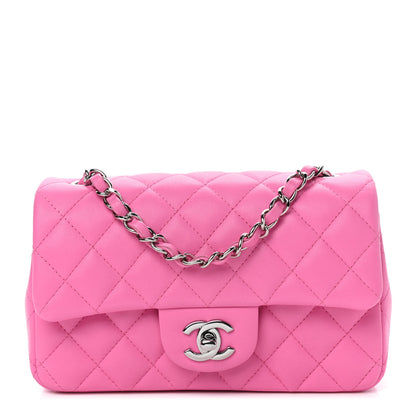 Chanel Lambskin Quilted Mini Rectangular Flap Pink 1 of 8