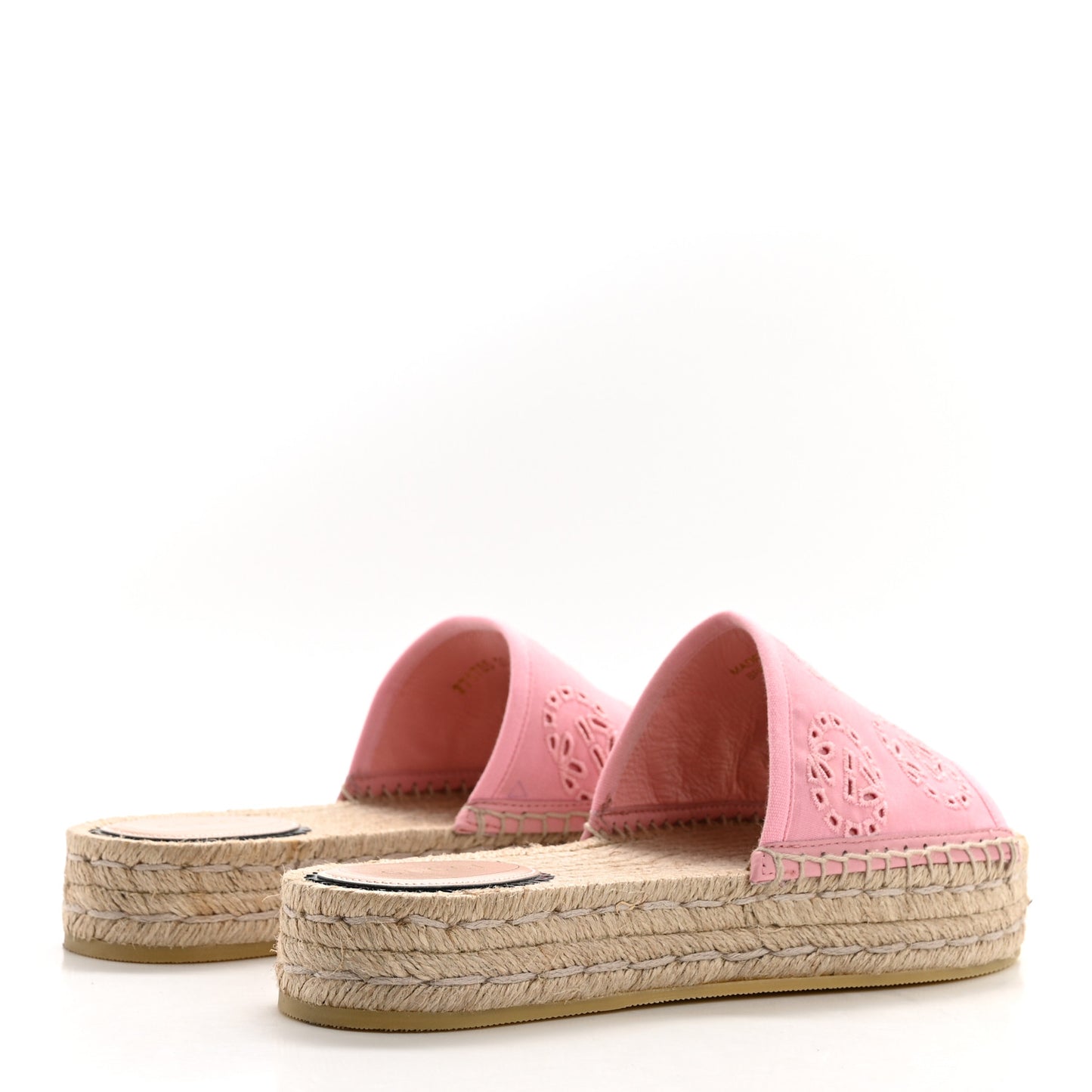 Canvas Interlocking G Damita Espadrille Sandals 38.5 Wild Rose