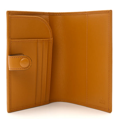 Gucci GG Supreme Monogram Textured Calfskin Retro Interlocking G Passport Case Beige Yellow 5 of 7