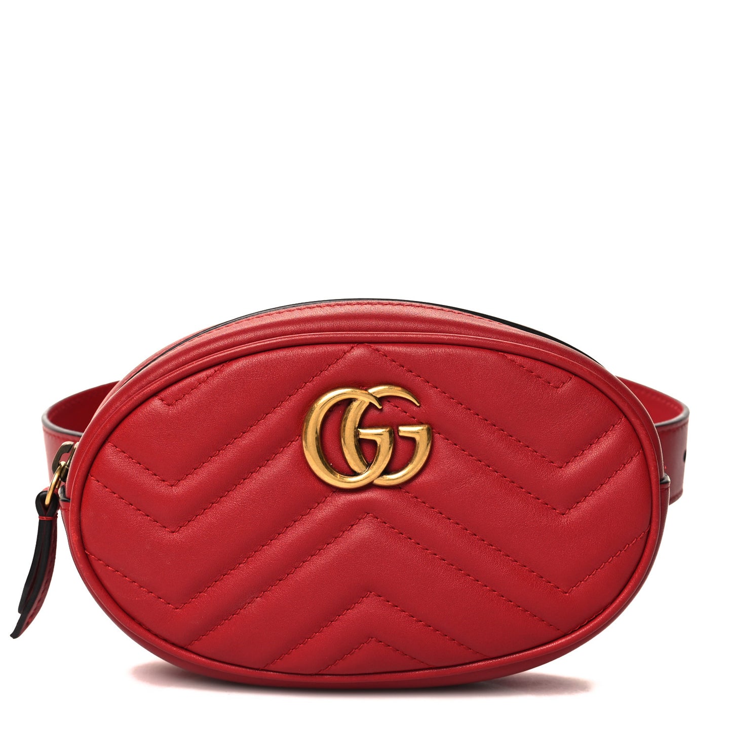 Calfskin Matelasse GG Marmont Belt Bag 85 34 Hibiscus Red