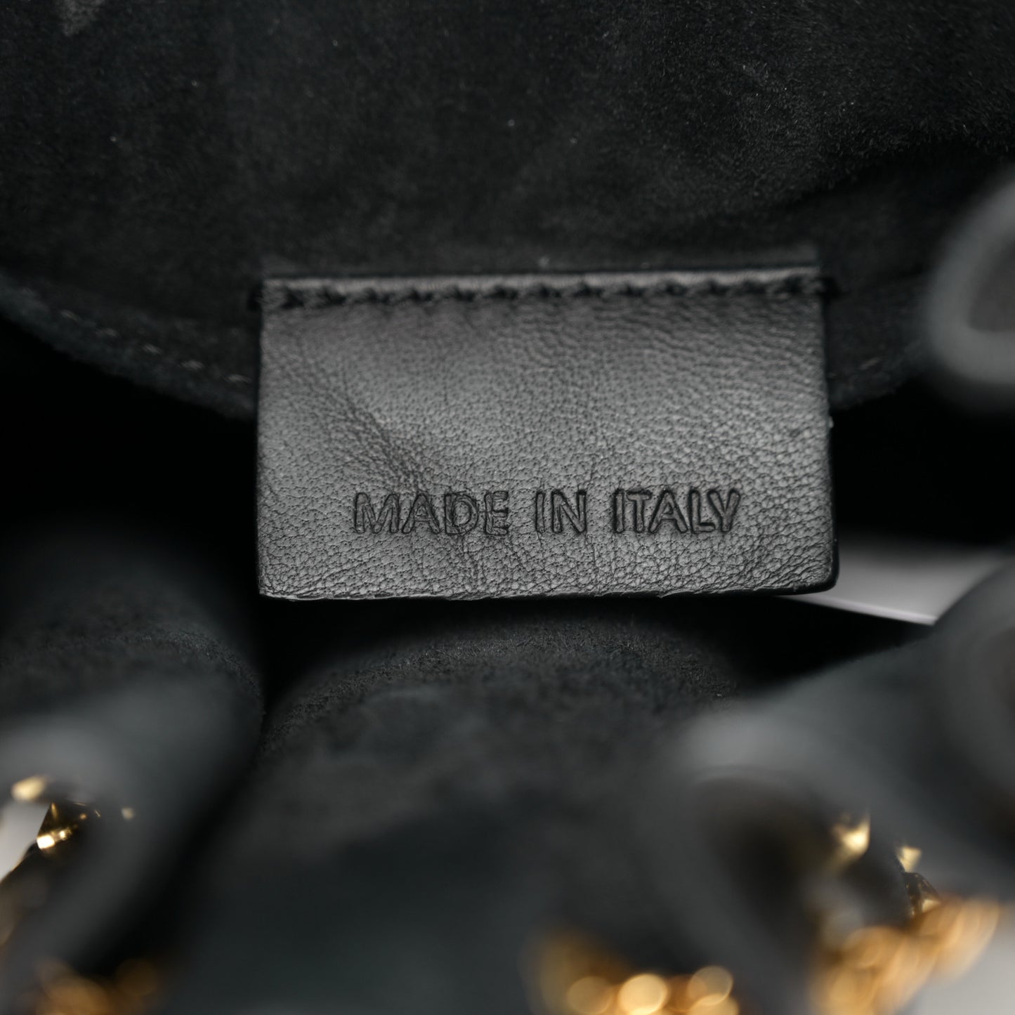 Nappa Studded Skull Box Chain Clutch Black Gold