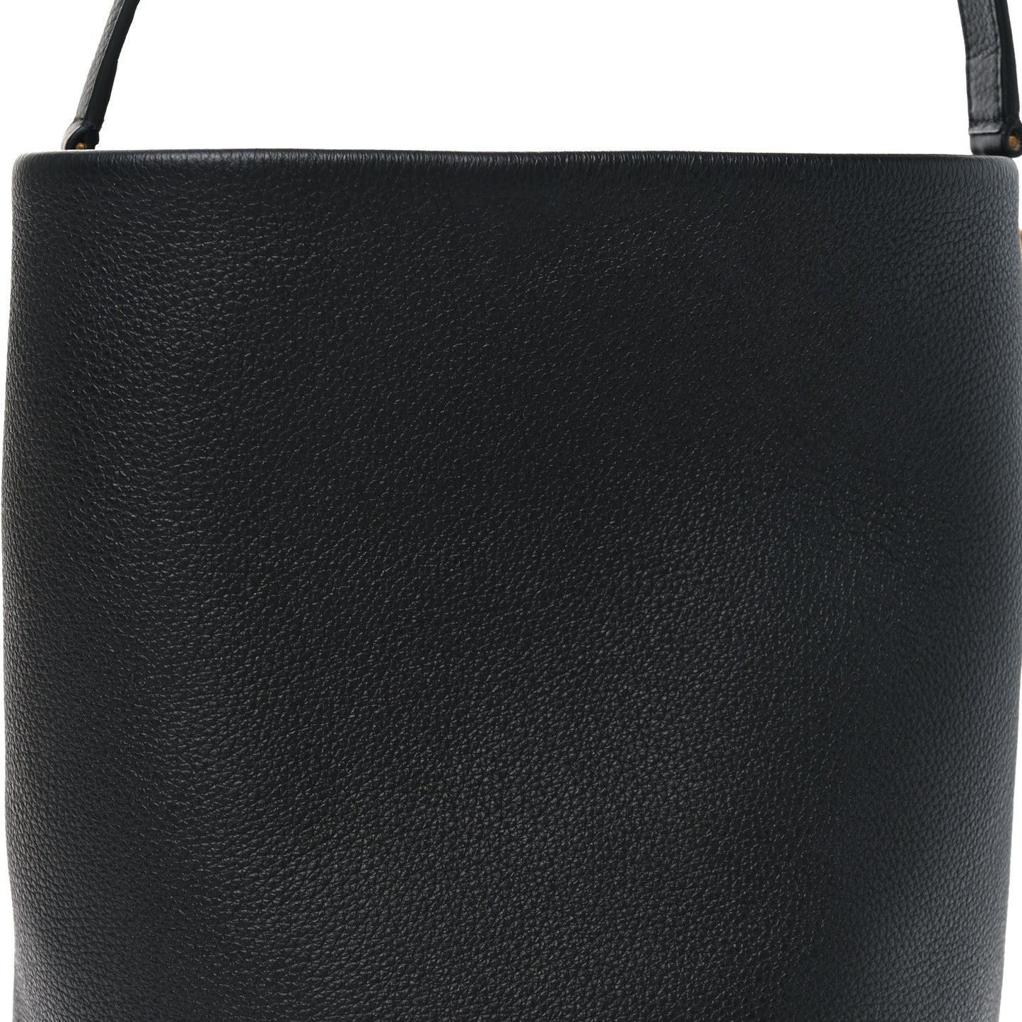 Grained Calfskin Medium N/S Hook Tote Black