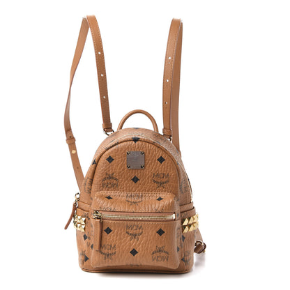 MCM Visetos Side Stud X-Mini Stark Backpack Cognac 1 of 9