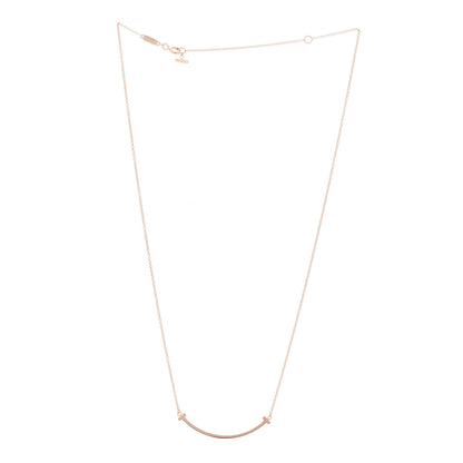 Tiffany 18K Rose Gold Small T Smile Pendant Necklace 3 of 6